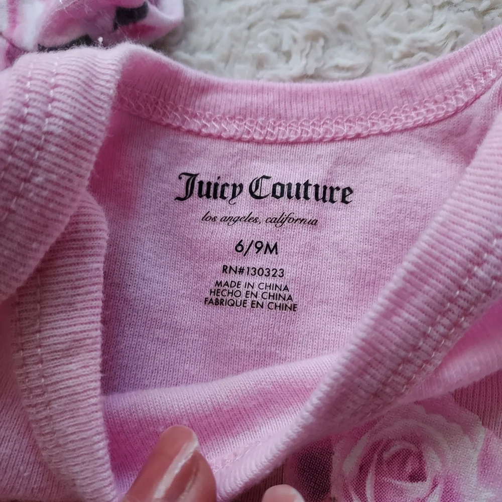 Bundle (3) Juicy Couture Floral Pink and Gray Onesies Bodysuits 6-9mo